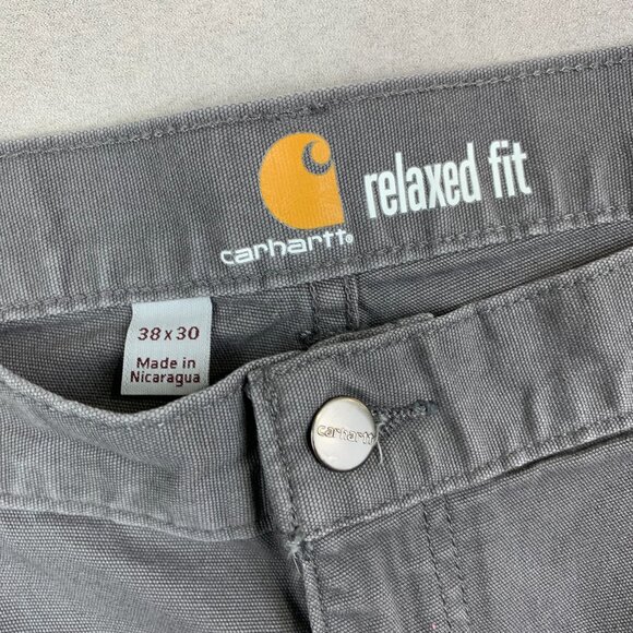 Carhartt Mens Pants 38 Gray Rugged Flex Relaxed Fit Canvas Rigby Utility 38x30 - Picture 4 of 13
